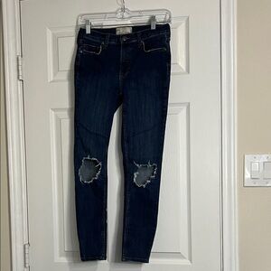 Free People Dark Blue Skinny Jeans